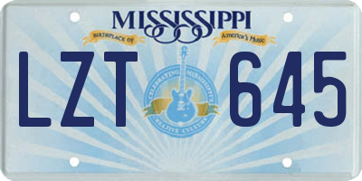 MS license plate LZT645