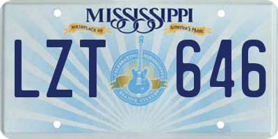 MS license plate LZT646