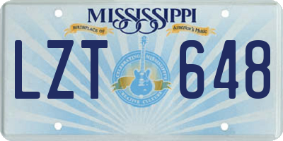 MS license plate LZT648