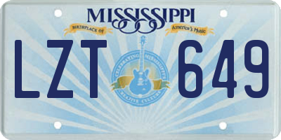 MS license plate LZT649