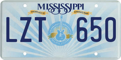 MS license plate LZT650