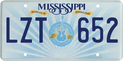 MS license plate LZT652