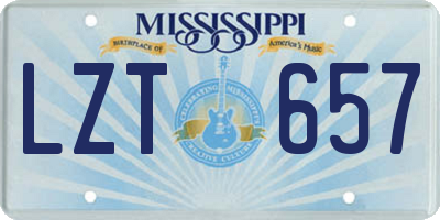 MS license plate LZT657