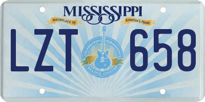 MS license plate LZT658