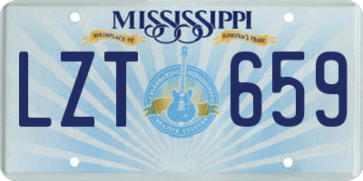 MS license plate LZT659