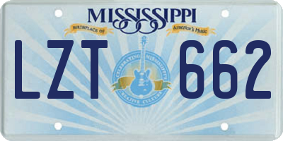 MS license plate LZT662