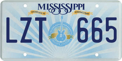 MS license plate LZT665