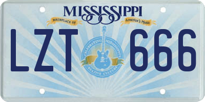 MS license plate LZT666