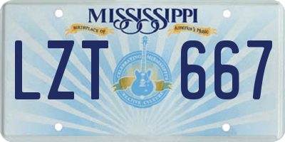 MS license plate LZT667