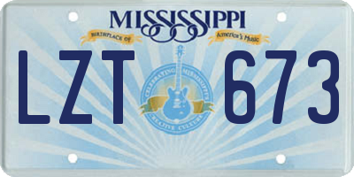 MS license plate LZT673