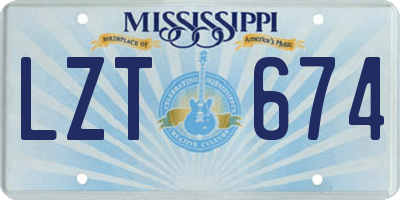 MS license plate LZT674