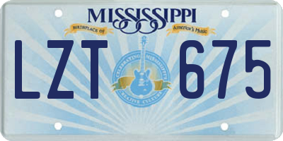 MS license plate LZT675