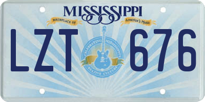 MS license plate LZT676