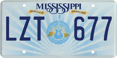 MS license plate LZT677