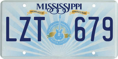 MS license plate LZT679