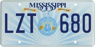 MS license plate LZT680