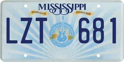 MS license plate LZT681