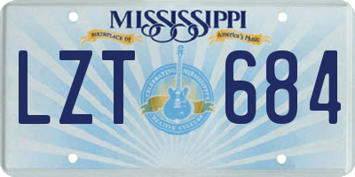 MS license plate LZT684