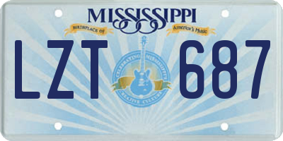 MS license plate LZT687
