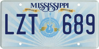 MS license plate LZT689