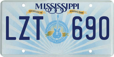 MS license plate LZT690