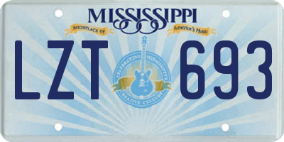 MS license plate LZT693