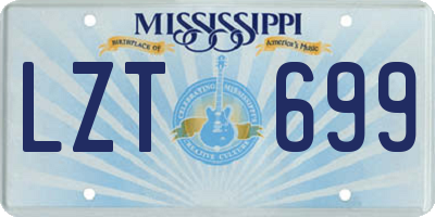 MS license plate LZT699