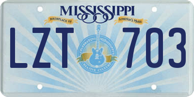 MS license plate LZT703