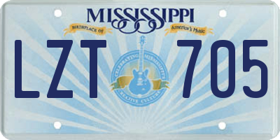 MS license plate LZT705