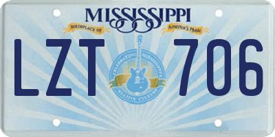 MS license plate LZT706