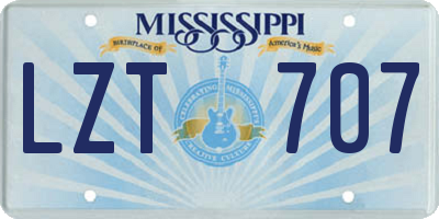 MS license plate LZT707