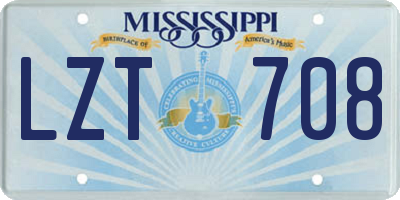 MS license plate LZT708