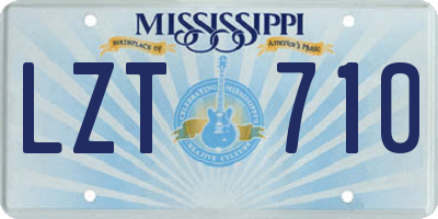 MS license plate LZT710