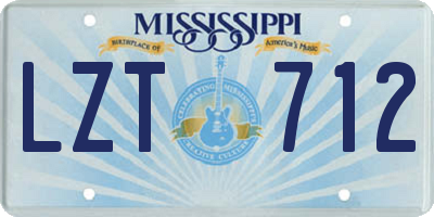 MS license plate LZT712