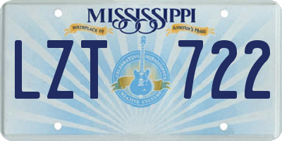 MS license plate LZT722