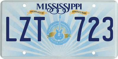 MS license plate LZT723