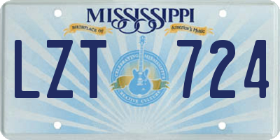 MS license plate LZT724
