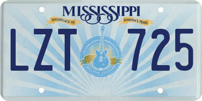 MS license plate LZT725