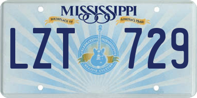 MS license plate LZT729