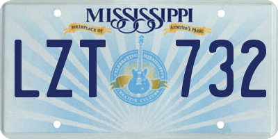 MS license plate LZT732