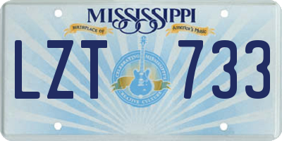 MS license plate LZT733