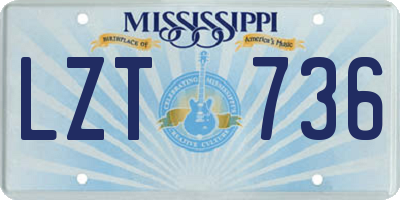 MS license plate LZT736