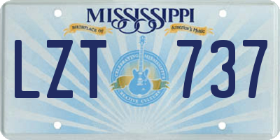MS license plate LZT737