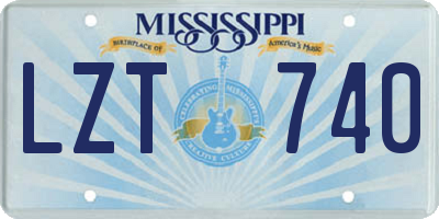 MS license plate LZT740