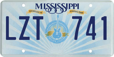MS license plate LZT741