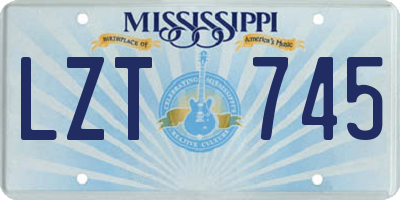MS license plate LZT745