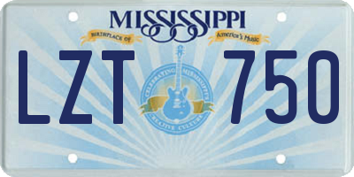 MS license plate LZT750