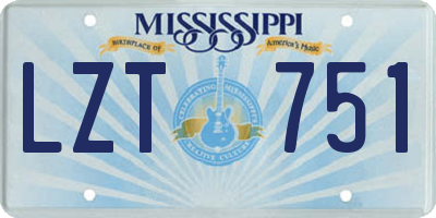 MS license plate LZT751