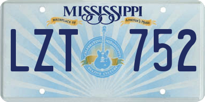 MS license plate LZT752