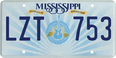 MS license plate LZT753